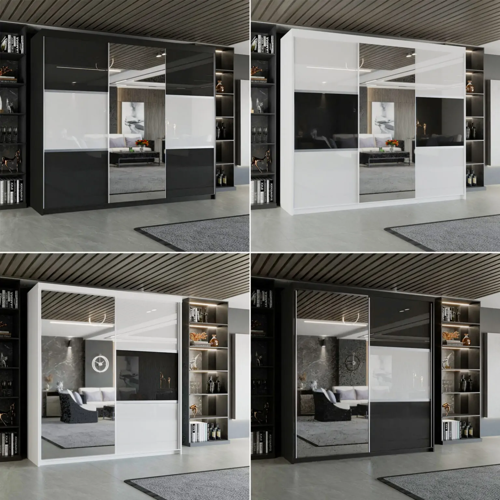 Manhattan High Gloss Sliding Wardrobe