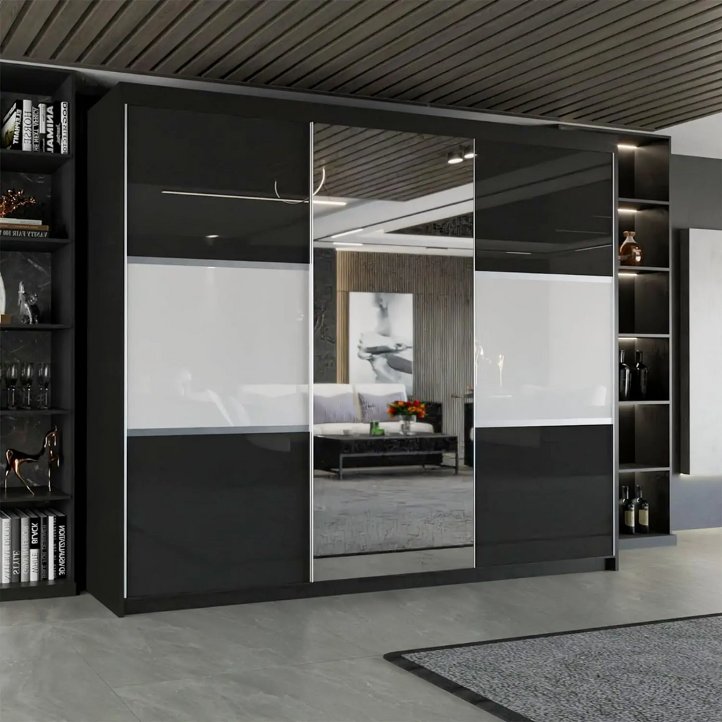 Manhattan High Gloss Sliding Wardrobe