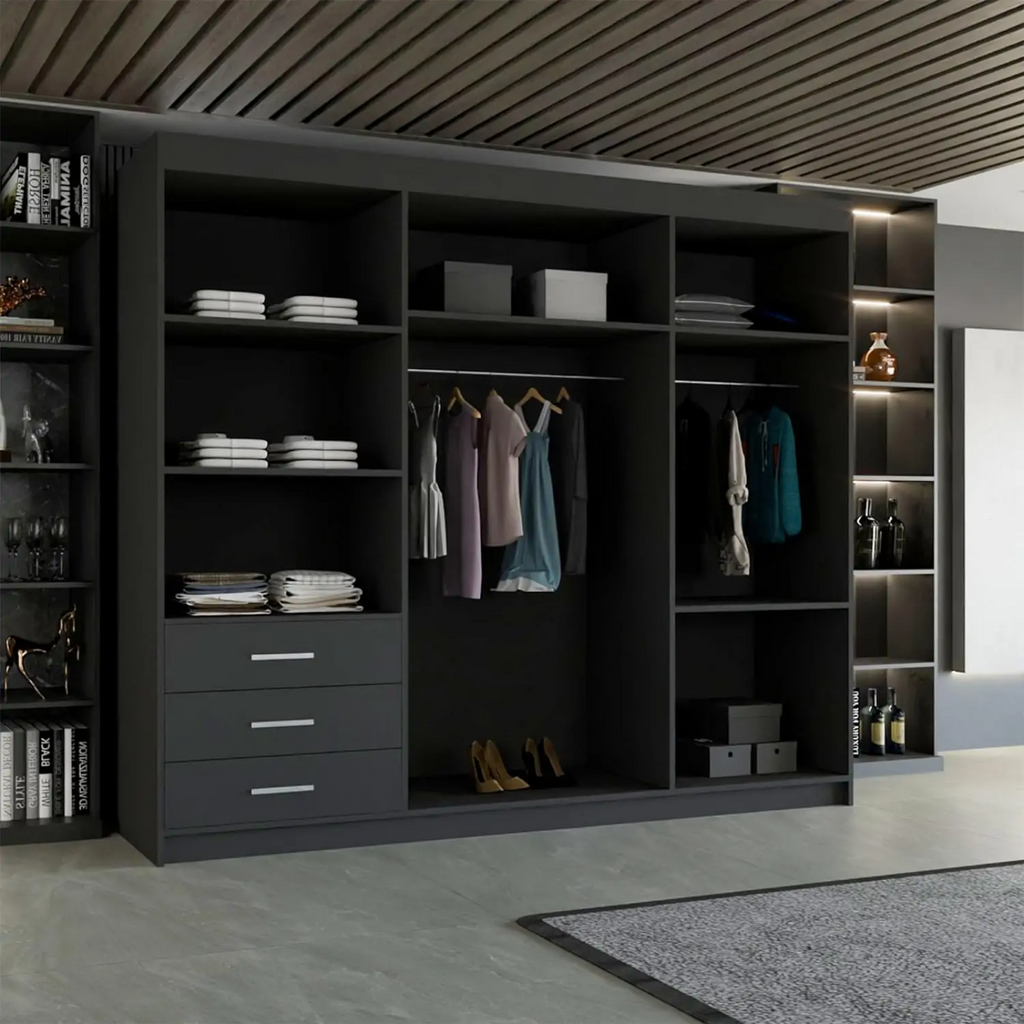 Manhattan High Gloss Sliding Wardrobe