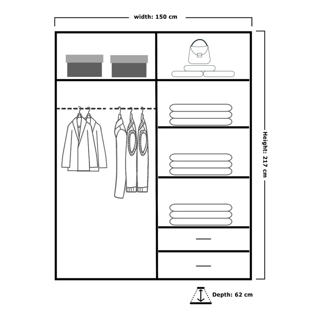 Queen Sliding Wardrobe