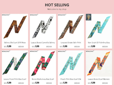 Saddle Print Summer Scarf Brand Design Women Skinny Bag Scarves