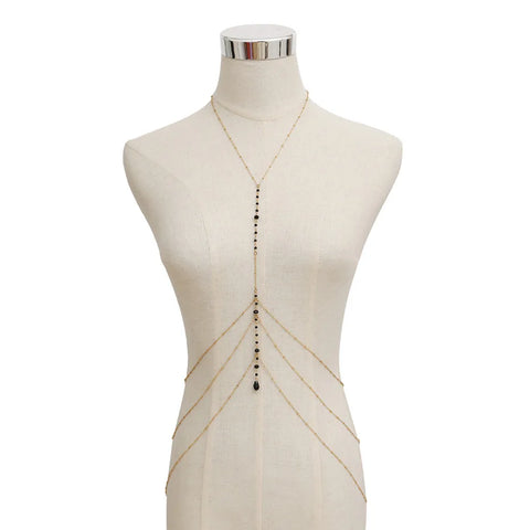 Simple Style Chain Necklace Sequins Belly Body Chain