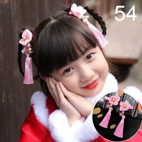 Chinese Hanfu Vintage Dress Headwear Long Tassels Hair Clip Noiva Jewelry