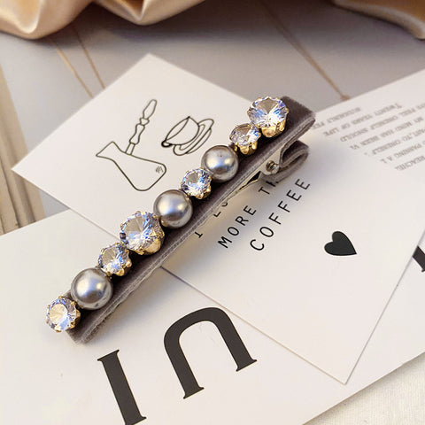Retro French Hairpins Imitation Pearl Crystal Rhinestone Hair Clips