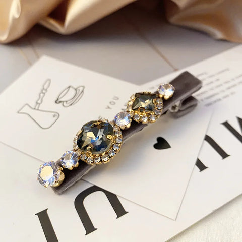 Retro French Hairpins Imitation Pearl Crystal Rhinestone Hair Clips