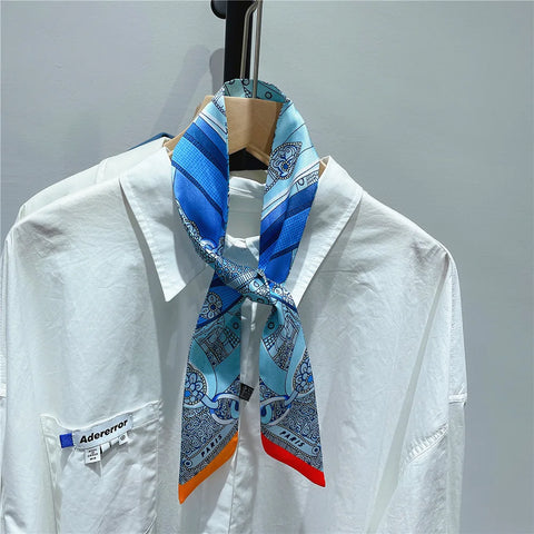 Saddle Print Summer Scarf Brand Design Women Skinny Bag Scarves