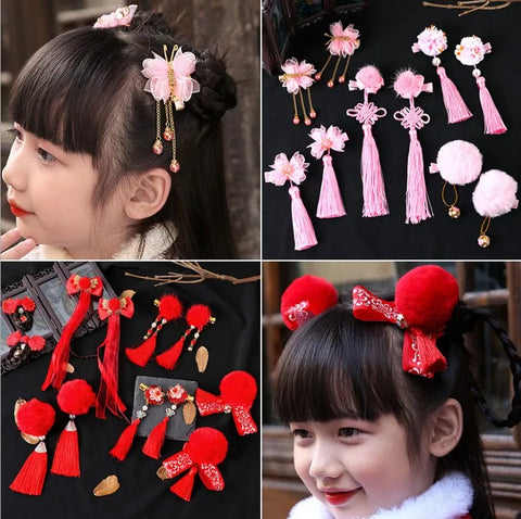 Chinese Hanfu Vintage Dress Headwear Long Tassels Hair Clip Noiva Jewelry