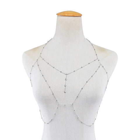 Simple Style Chain Necklace Sequins Belly Body Chain