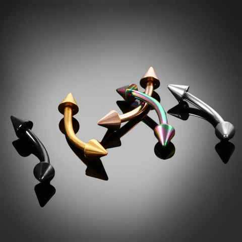 Titanium Epoxy Curved Barbells Eyebrow Rings Piercing Curved Bar Banana Eyebrow Ear piercing