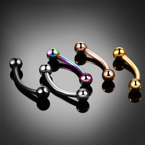 Titanium Epoxy Curved Barbells Eyebrow Rings Piercing Curved Bar Banana Eyebrow Ear piercing