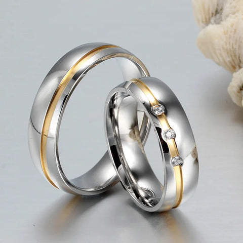 Vnox Wedding Rings for Women / Men 316l Stainless Steel Jewelry for 1 piece