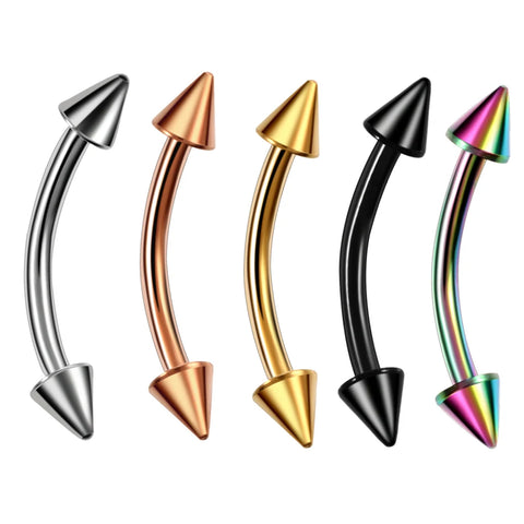 Titanium Epoxy Curved Barbells Eyebrow Rings Piercing Curved Bar Banana Eyebrow Ear piercing