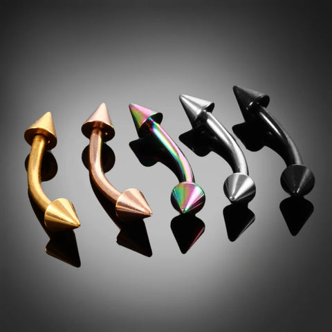 Titanium Epoxy Curved Barbells Eyebrow Rings Piercing Curved Bar Banana Eyebrow Ear piercing