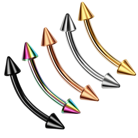 Titanium Epoxy Curved Barbells Eyebrow Rings Piercing Curved Bar Banana Eyebrow Ear piercing