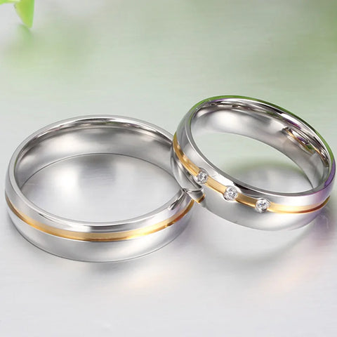 Vnox Wedding Rings for Women / Men 316l Stainless Steel Jewelry for 1 piece