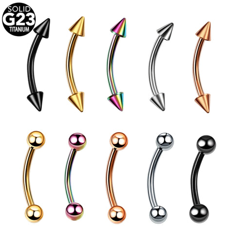 Titanium Epoxy Curved Barbells Eyebrow Rings Piercing Curved Bar Banana Eyebrow Ear piercing