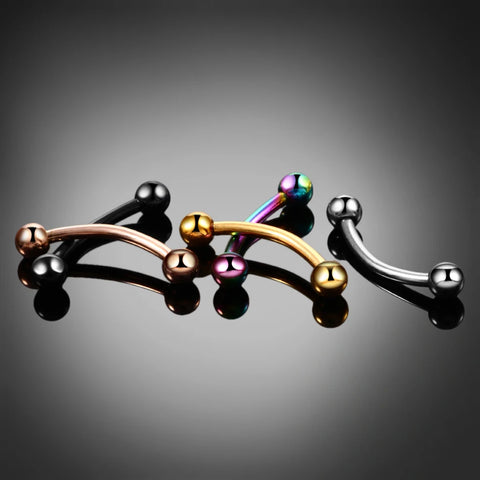 Titanium Epoxy Curved Barbells Eyebrow Rings Piercing Curved Bar Banana Eyebrow Ear piercing