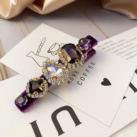 Retro French Hairpins Imitation Pearl Crystal Rhinestone Hair Clips