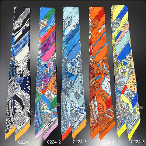 Saddle Print Summer Scarf Brand Design Women Skinny Bag Scarves