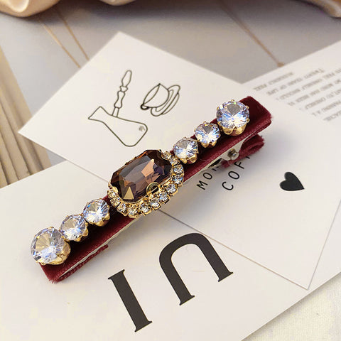 Retro French Hairpins Imitation Pearl Crystal Rhinestone Hair Clips