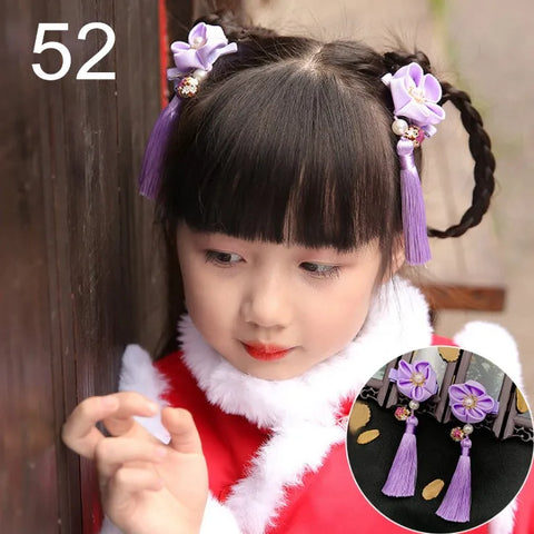 Chinese Hanfu Vintage Dress Headwear Long Tassels Hair Clip Noiva Jewelry