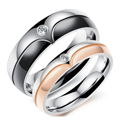 Wedding Rings for Men/Women CZ Couple Ring 316l Stainless Steel Engagement Jewelry