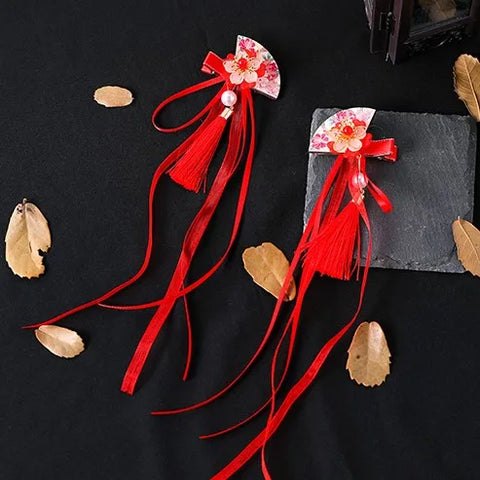 Chinese Hanfu Vintage Dress Headwear Long Tassels Hair Clip Noiva Jewelry