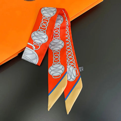 Saddle Print Summer Scarf Brand Design Women Skinny Bag Scarves