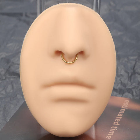 Titanium Hinged Segment Ring D-Shape with Side Crystals Septum Cartilage Helix