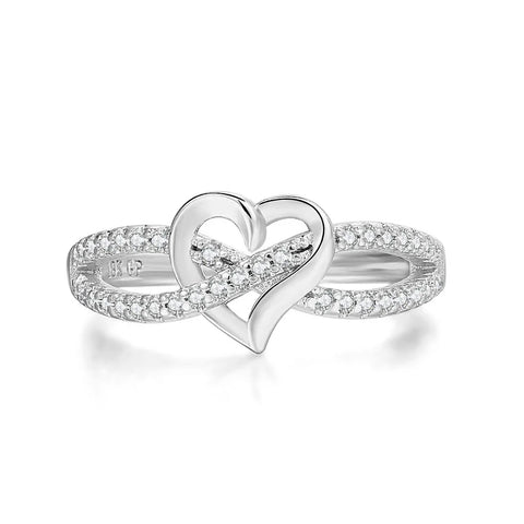 Romantic Infinity Heart Love Rings For Women Wedding Engagement Couple Rings