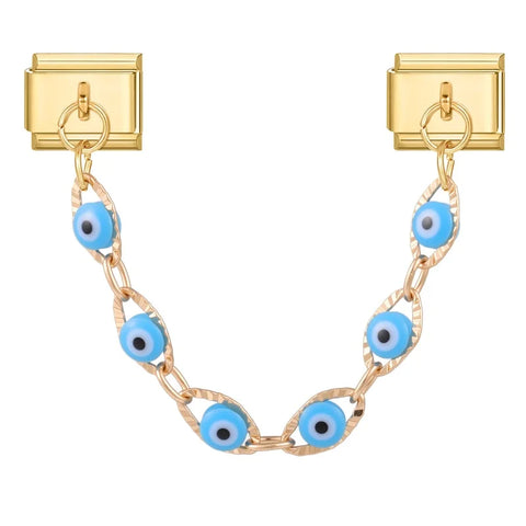 Golden Chain Heart Flowers Butterfly Charm Link