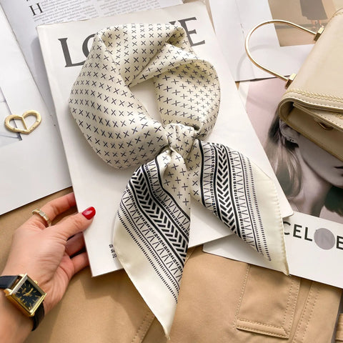 Silk Shawl Square Scarf Women Summer Hijab Wraps Neckerchief