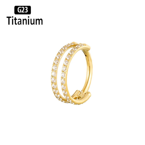 Titanium Piercing Hinged Segment Septum Hoop Nose Rings Clicker