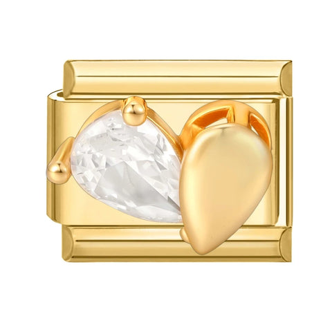 Golden Butterfly Leaf Moon Cat Flower Italian Charm Links