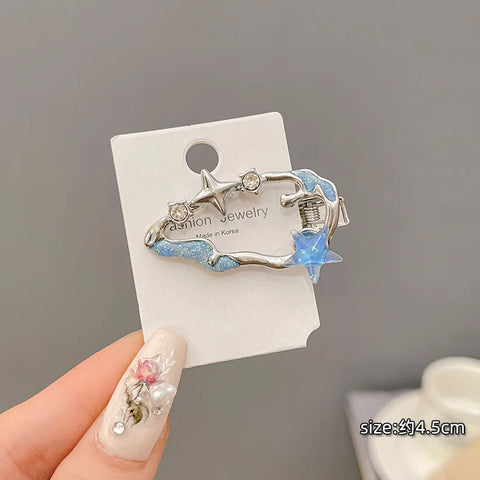 Rhinestone Moon Star Hair Clip