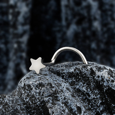 Titanium 20G Nose Stud Ring Hypoallergenic CZ/Ball/Heart/Star Nose Piercing