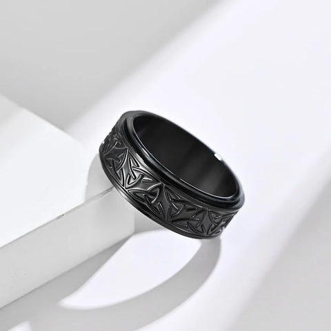 Viking Celtic Knot Rune Rings For Men Rotating Stainless Steel Anti Stress Anxiety Relife
