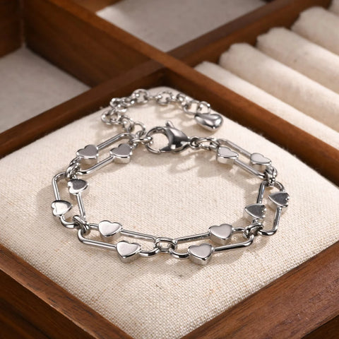 Elliptical Bracelet for Women Hand-made Chain Stainless Steel Bracelets