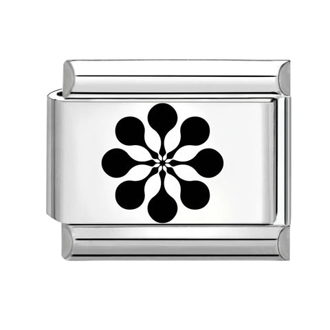 Black Engraving  Eye Jellyfish Butterfly Sun Moon Silver Charm Links