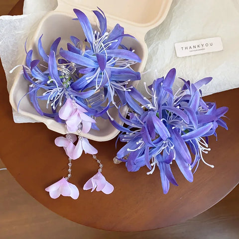 Long Tassel Shark Clip Dedicate Retro Crystal Acrylic Hairgrips