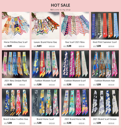 Saddle Print Summer Scarf Brand Design Women Skinny Bag Scarves