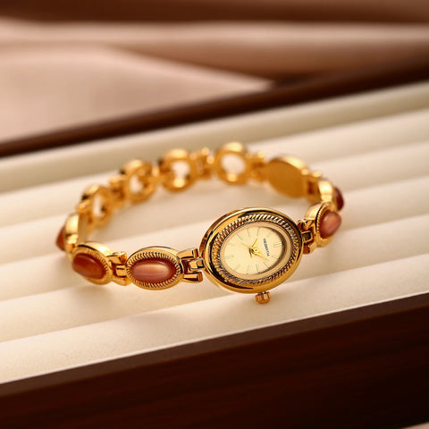Retro Style Oval Small Dial Watch Niche Light Luxury Bracelet Watch