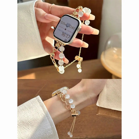 Beads Link Strap For Apple Watch Band For Women 38/40/41/42/44/45/46/49mm