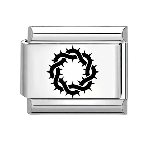 Black Engraving  Eye Jellyfish Butterfly Sun Moon Silver Charm Links