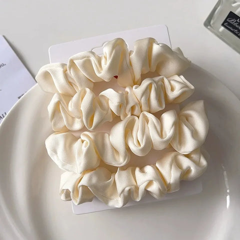 Elegant Satin Hair Scrunchies for Women Softer Than Elastic Bands Hair Rope Ponytail