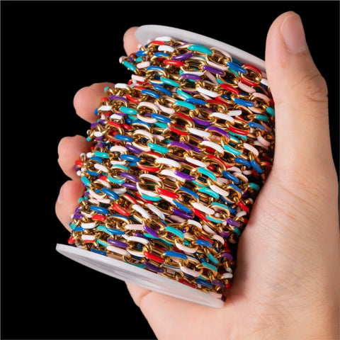 50cm Stainless Steel Colorful Enamel Chains