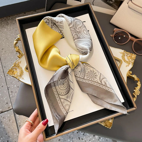 Silk Shawl Square Scarf Women Summer Hijab Wraps Neckerchief