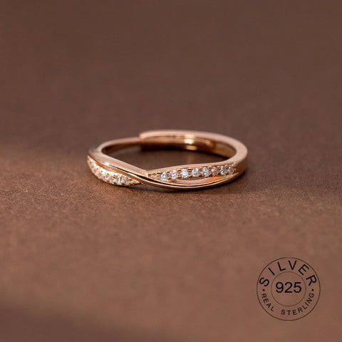 Sterling Silver Rings For Women Geometric Fine Jewelry Finger Adjustable Plant Leaf Star Zircon Ring