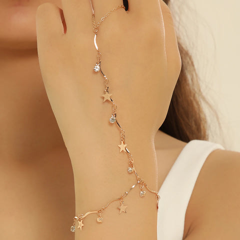 Vintage Emerald Blue Crystal Boho Wrist Bracelet for Women