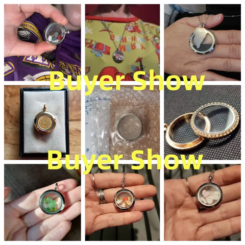 Round Living Memory Photo Relicario Locket Pendant Floating Charms Picture Necklaces